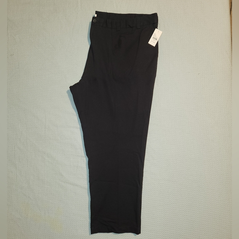 DXL Big + Tall Essentials Men's Big and Tall Flat-Front Twill Pants Size 54